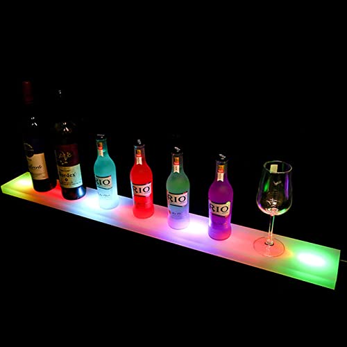 TOYOCC Led verlichte drank fles display rack 1 stap verlichte bar rack,20 kleuren Home/Commerciële Bar Verlichte Bar Fles Verlichting Planken, Flessenhouder Wit