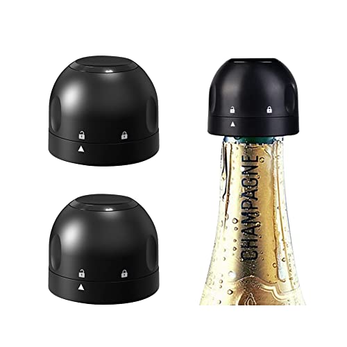 KnR Harmony Herbruikbare siliconen verzegelde flesjes-champagnestop, 2 stuks, mini-champagnestop, afsluitbare stop, flessendop, stop voor bier, champagne, alcohol, champagne