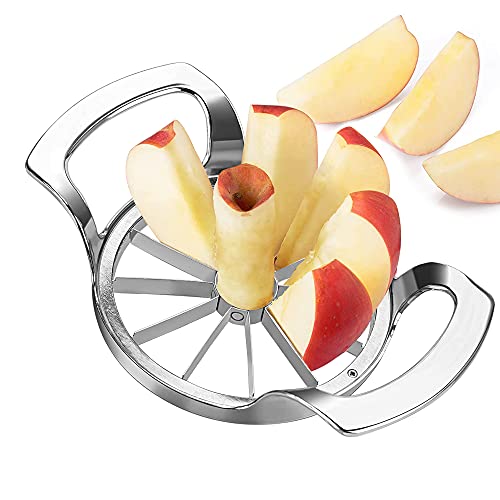 munloo Appelsnijder, 12 messen, appelschiller, appelontpitter, appeluitsteker, meloensnijder, 10 cm, fruitsnijder met roestvrij staal, ideaal voor appels en peren