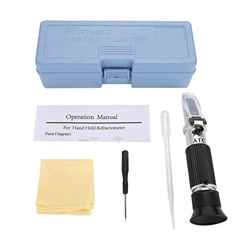 Haofy Refractometer specerijenspecifiek gewicht refractometer ATC Brix refractometer voor bier, wijn en vruchtensap 1.000-1.130, voor de meeste refractometer Brix voor het meten van het suikergehalte