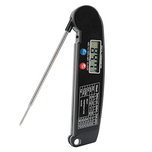 minifinker Vleesthermometer, digitale vleesthermometer digitale voedselthermometer duurzame keuken(zwart)