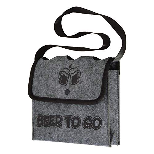 Out of the blue Flessentas 3 flessen bierdrager flessendrager transportmand »Beer to Go«, grijs, 18,5·21·7cm, vilten tas