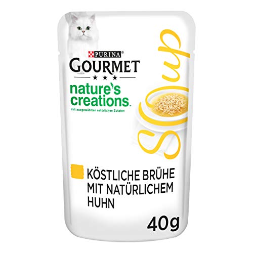 Gourmet Purina  Crystal Soup heerlijke brouwen, met natuurlijke ingrediënten, fraai kattenvoer, diervoeding, aanvullende voeding, set van 32 (32 x 40 g), Met kip