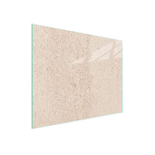 DarHaus snijplank glas 52 x 30 cm, kookplaat afdekplaat inductie, decoratief glas, fornuis afdekplaat afdekking keramische kookplaat afdekplaat, spatbescherming glasplaat keramische, BEIGE