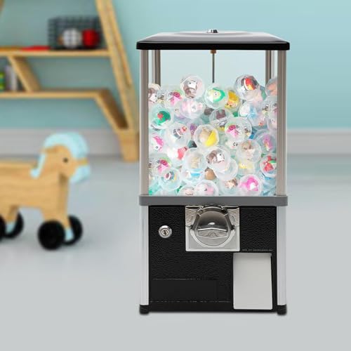 LSHFYV Mini-automaat, automaten voor bedrijven, commerciële snoep-kauwgomballenautomaat Snoepautomaat met enorme laadcapaciteit voor gamewinkels en winkels voor ballen van 4,5-5,5 cm,Black