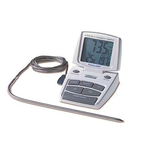 TFA Dostmann Digitale braadthermometer, 14.1500, vleesthermometer, incl. timer, roestvrijstalen sensor, kerntemperatuur meten