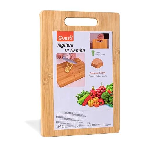 IPEA Rechthoekige snijplank van hout voor groenten, fruit, salami, 32 cm, multifunctionele keukenplank voor het snijden en serveren van voorgerechten, brood, groenten, kaas, dienblad van bamboe met