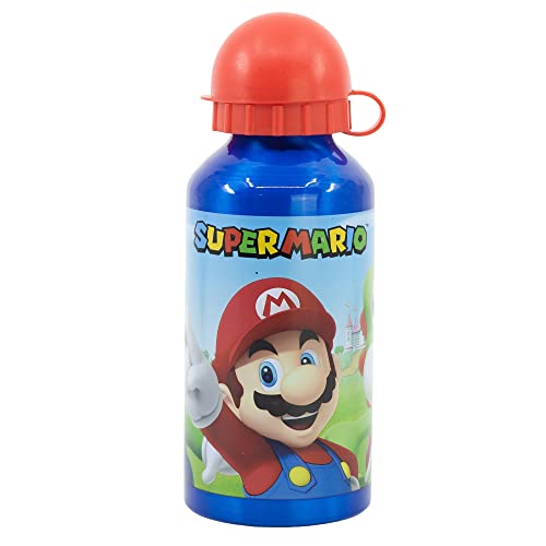 Stor Super Mario Drinkfles van aluminium voor kinderen, 400 ml, herbruikbare drinkfles voor kinderen