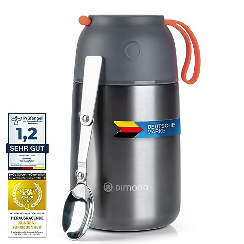 Dimono ® To-Go Thermische container, warmhoudcontainer, voedselcontainer, voedselcontainer van roestvrij staal (700 ml)