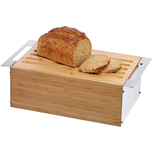 WMF Gourmet Broodtrommel 43 x 25 x 15 cm, bamboe, broodtrommel, broodtrommel met afneembare snijplank,