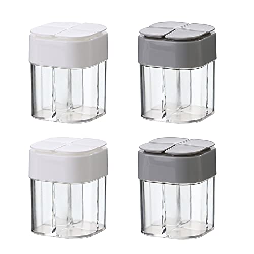 HZLHZYY 4 Pack Multi Spice Container Draagbare Reizen Camping Kruiden Kruiden Kruiden Containers Koken Kruidendispenser Plastic Zout Peper Spice Shaker Picknick Koken Kruiden Doos of Reizen Keuken