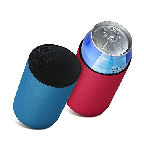 kwmobile 2x 500ml Can blikjeskoeler Voor bier- en frisdrankblikjes Koeler voor drankblikjes in rood/blauw -