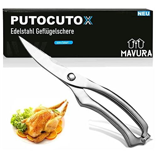 MAVURA Putocutox roestvrij stalen gevogelteschaar, vleesschaar, kippenschaar