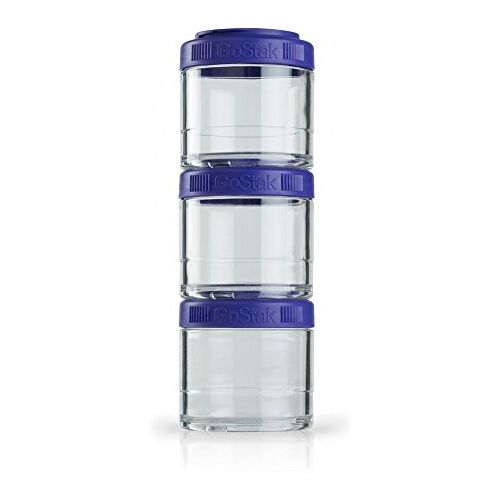 BlenderBottle GoStak Container voor het bewaren van eiwit/eiwit/poeder/vitaminen en meer- 2 stuks 150 ml paars (2 x 150 ml)