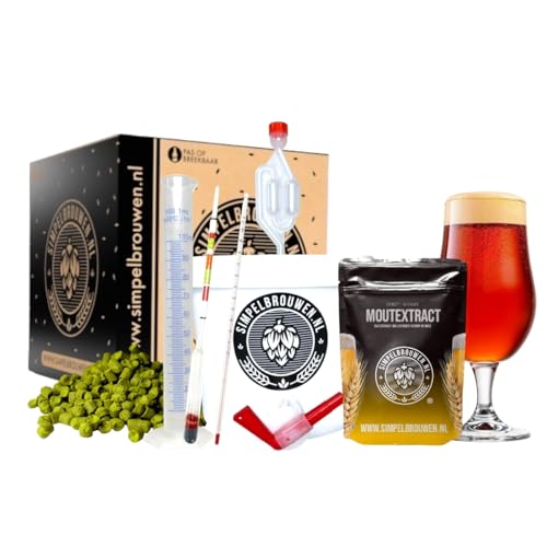 Simpelbrouwen ® Bierbrouwpakket Plus IPA bier Zelf bier brouwen Bier brouwen startpakket Origineel cadeau Cadeau voor man Cadeau voor vrouw