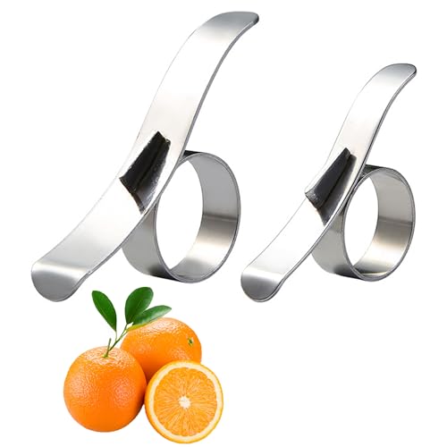 YUEMING 2 Stuks Sinaasappelschiller, Sinaasappelpeller Gadget, Roestvrij Staal Citrus Peeling Apparaat, Super Handig voor Het Snel en Gemakkelijk Schillen van een Sinaasappel