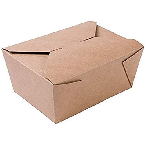 14 Stars 50 stuks Kraft Papier Wegwerp Carry Containers 2000ML Afhaaldoos Biologisch afbreekbare Hot en Cold Take Out Food Container Lek Proof Ontwerp voor Lunch, Party Links en Gift Boxes