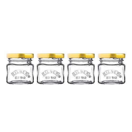 Kilner New  Glazen mini-inmaakpotten en schroefdeksel, 55 ml, set van 4