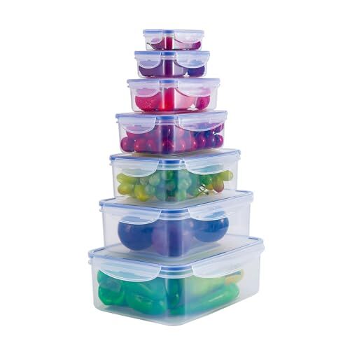 Maturi Voedselopslagcontainers Set van 7 met luchtdichte deksels, BPA-vrij, 0,12 l 3,8 l