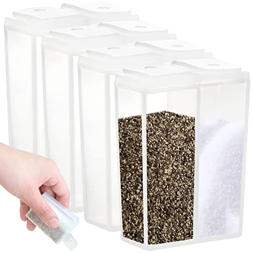 Youngever 4 Stuks Kruidenpotten Set, Kruidenopslagcontainers, Zout en Peper Shaker, Zout Shaker, Spice Shaker Box, Salt and Peper Shakers