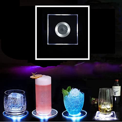 NEINUO LED-onderzetter, 3-pack oplichtende onderzetters aan/uit onderzetters for drankjes, onderzetters for drankjes, bar bierdrankonderzetters for club, bruiloft, bar, feestdecoratie /50 (Color : Cool Whit