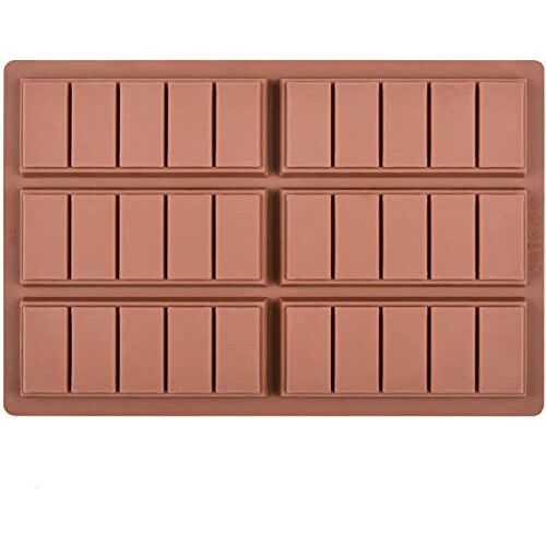 AVANA Chocoladevorm van siliconen voor 6 borden chocolade zelf maken, BPA-vrij, anti-aanbaklaag, chocoladebord, vorm, siliconen vorm, bruin (vorm 1)