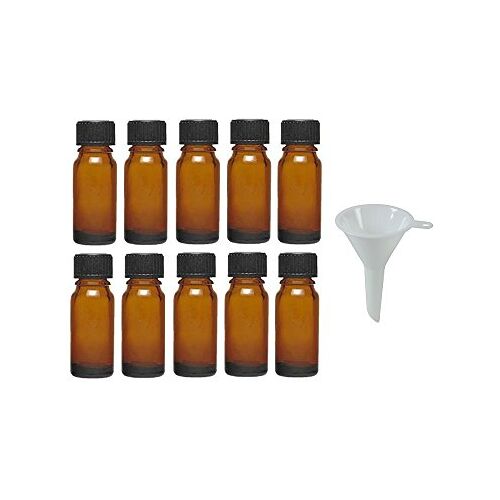 mikken Viva-Haushaltswaren 10 druppelflessen 10 ml / apothekersflessen met druppelinzet in bruin glas