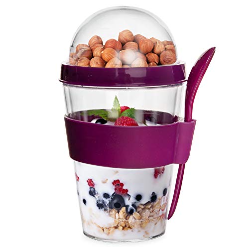 Orion Yoghurtbeker beker met lepel voor yoghurt salade mueslibeker mueslikom