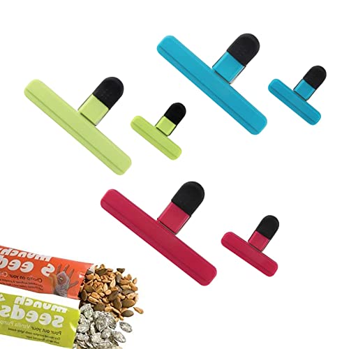 HREDZEO Food Clips, 6-delige levensmiddelenzakje, sluitclip, plastic zak, clip, levensmiddelen, snackzak, clip voor levensmiddelzakken en snacksluiting, sluiting