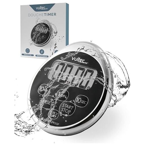 Vultec Douchetimer digitale waterdichte timer douche klok showertimer digitaal IPX7