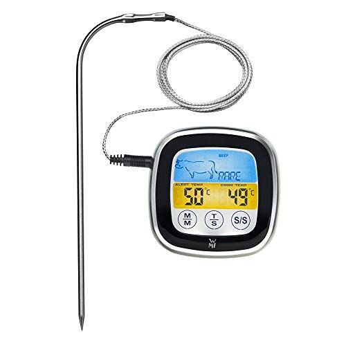 WMF BBQ digitale thermometer, vleesthermometer, braadthermometer, grillthermometer met 5 gaarstanden, led-touchdisplay, timer, magneethouder