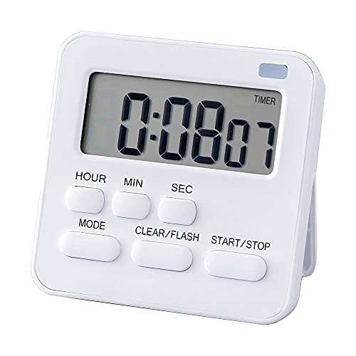 LANKOER Keukentimer, eierwekker met klok, keukenwekker, eierwekker, magnetisch, timer, digitale stopwatch met lcd-geluidsalarm voor koken, bakken, sport, leren