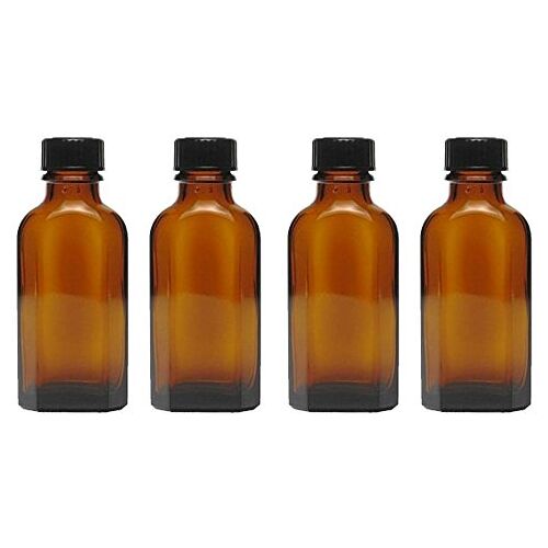 mikken 4 medicijnflessen 50 ml in bruin glas apothekersflessen incl. etiketten