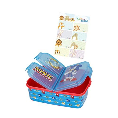 yuhu Sonic The Hedgehog Lunchdoos Brooddoos Kinderlunchbox met 3 afzonderlijk afsluitbare compartimenten