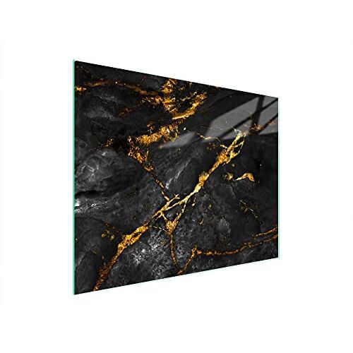 DarHaus snijplank glas 52 x 40 cm, kookplaat afdekplaat inductie, decoratief glas, fornuis afdekplaat afdekking keramische kookplaat afdekplaat, spatbescherming glasplaat keramische, MARMER