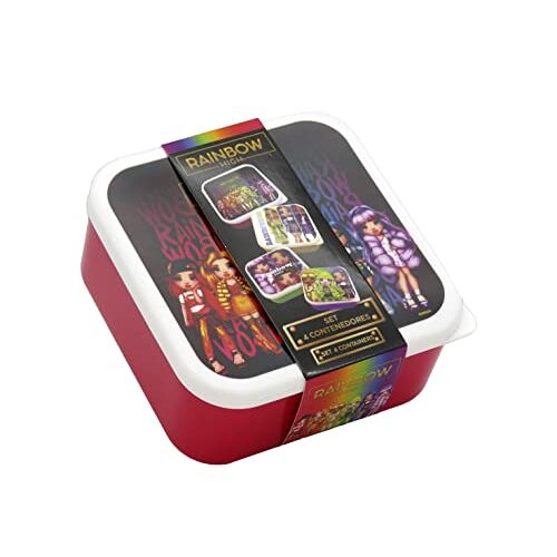 CYPBRANDS Sandwichbox, lunchbox, lunchbox, snackbox, 4 stuks, Rainbow High, meerkleurig, M, (CyP Brands)