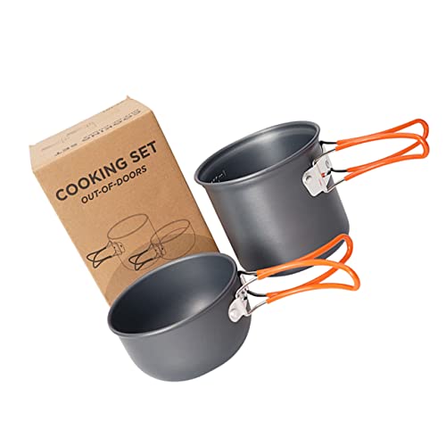 HSHAI 1 Set Camping Fornuis Non Stick Kookgerei Nonstick Kookgerei Picknick Kookgerei Wandelen Kookgerei Outdoor Kookgerei Outdoor Accessoires Camping Kookgerei Zwart Kookgerei Pot Kit Licht