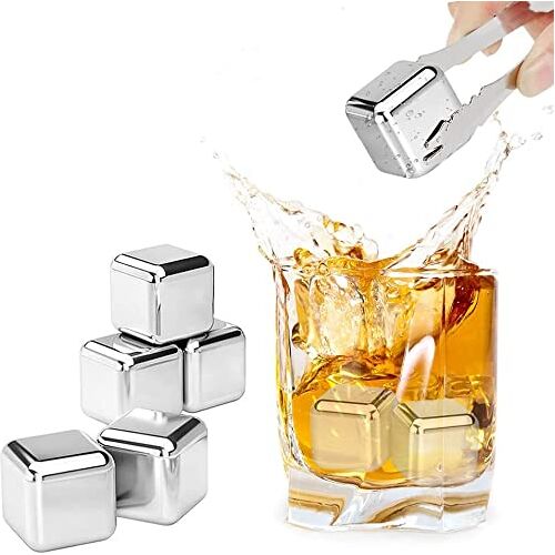 REIDEA Whiskystenen, bevroren ijsblokjes, herbruikbare koelstenen, voor het koelen van whisky of wijn, cadeaus voor cocktail/whiskyliefhebbers, baraccessoires (8 stuks)