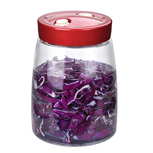 wandeli Beitsen Kimchi fermentatiepot met luchtsluis fermentatiepot met air-release klep (1,4L)