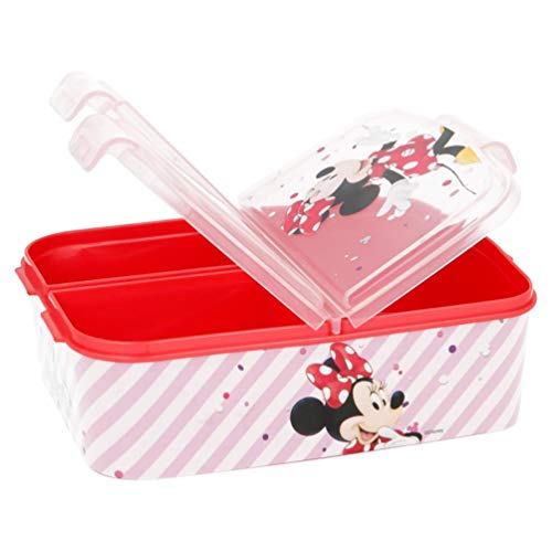 Minnie Mouse Lunchdoos Brooddoos Kinderlunchbox met 3 afzonderlijk afsluitbare compartimenten
