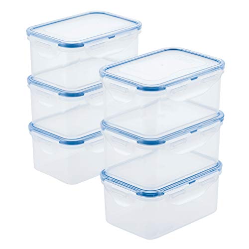 Lock & Lock LocknLock Easy Essentials Opslag Voedsel Opslag Container Set/Voedsel Opslag Bin Set, Duidelijk, 20oz (Pack van 6)