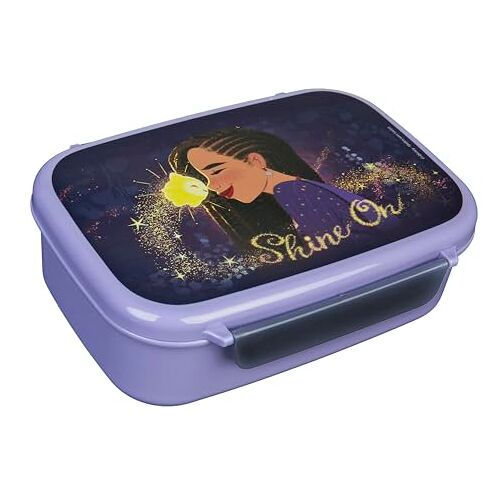 Scooli Disney Wish Broodtrommel voor kinderen, met uitneembaar inzetstuk, kleuterschool, sandwichbox, school, broodtrommel van kunststof, BPA-vrij, sandwichbox, lunchbox, lunchbox