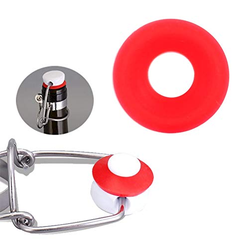 Nivvity Nieuwe Silicon Rubber Cap Swing Top Flessenring Pakking Rood/wit 25 stks (Rood) Siliconen Pakkingen voor Swing Flip Top Fles Home Brew Bierfles Seals