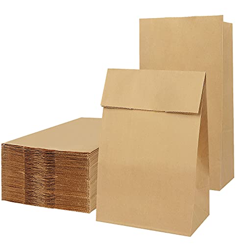 Weifeng 50 stuks kraftpapieren zakken, bruine papieren zakken, papieren zakken voor levensmiddelen, gerecyclede papieren zakken voor levensmiddelen, papieren zakken voor levensmiddelen, snacks, lunch