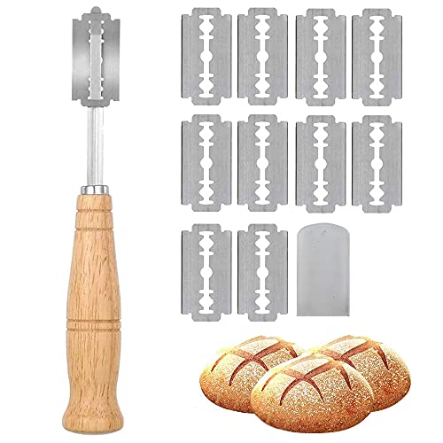CENRONG Broodmes, Bakkersmes Broodmes Bread Blade Brood Scoring Tool met 5 Roestvrij Staal Bladen,voor Brood Wand Deeg Krakeling