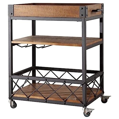 CHUDANS Keuken Winkelwagen Rolling Cart 3-Tier Voedsel Levering Winkelwagen Clubhuis Wijnkar Trolley Service Winkelwagen Drinken Thee Trolley Keuken Winkelwagen Rolling Opslag Winkelwagen Serveerwagen