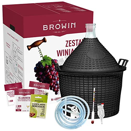 Browin 400000 Wijnbereiding Starter Kit met 15l Demijohn, voor beginners en professionals, complete set voor wijnbrouwen, cider. Mead, cadeau-idee, normaal, groot