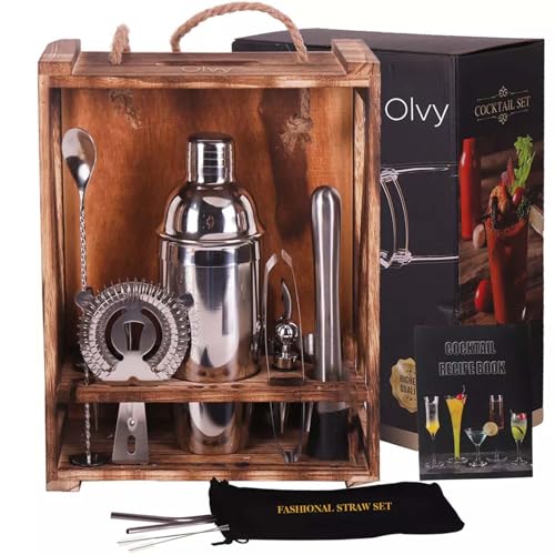 Olvy Cocktail Set Cocktail Shaker 16 Delig Ophangbaar Cocktailset Met Luxe Cadeauverpakking