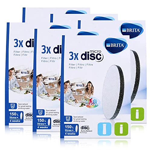 Brita MicroDisc waterfilter 3 stuks. Geschikt voor  fill&go waterfilterflessen en  fill&serve waterfilterkaraf (verpakking van 6)