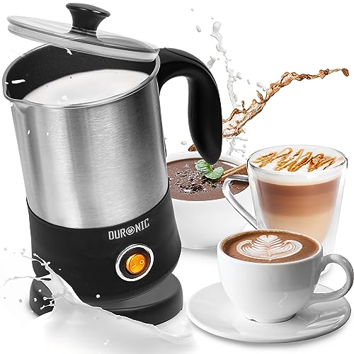 Duronic MF300 Automatische melkopschuimer   400 ml beker met inductie   Elektrische melkopschuimer met roerelement   Warm melkschuim voor koffie, cacao   Roeren en opschuimen